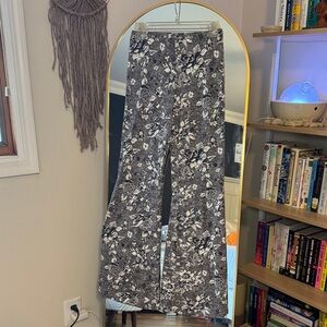 Hot Kiss Gray Floral Boot Cut Pants